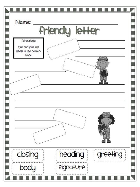free printable friendly letter worksheets.